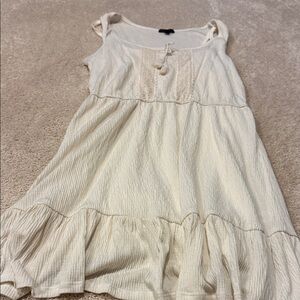 BeBop Cream Sleeveless Ruffle Dress